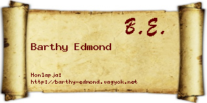 Barthy Edmond névjegykártya